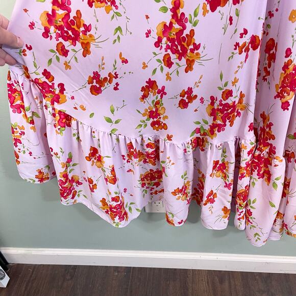 Nanette Lepore Oh So Pretty Maxi Dress 6 Lilac Floral High Low Feminine Boho NWT - Picture 9 of 13